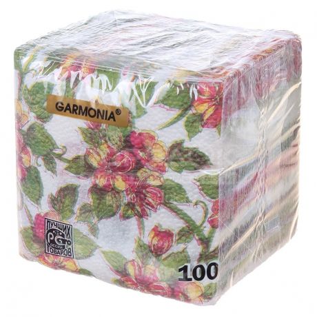 Салфетки бумажные Garmonia Орхидея, 100 шт