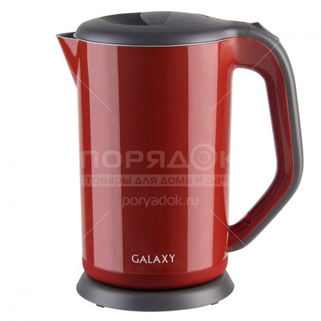 Чайник электрический металлический Galaxy GL 0318, 1.7 л, 2 кВт, красный