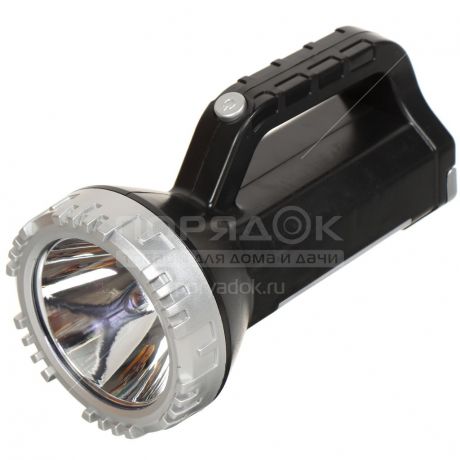 Фонарь аккум LED, 2положения, шнур 220в, черный с серебром SPE17200-3 T-50 333912 I.K
