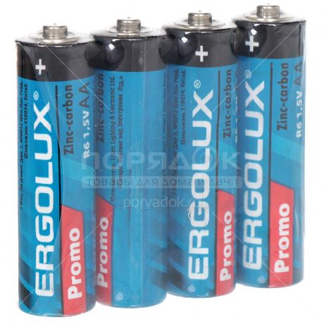 Батарейка Ergolux Zinc-carbon R6 SR4, цена за 4 шт