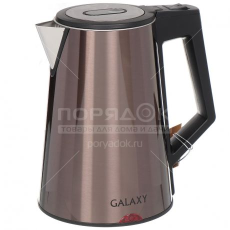 Чайник электрический металлический Galaxy GL 0320, 1.7 л, 2 кВт, бронзовый