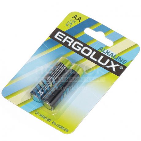 Батарейка Ergolux Alkaline LR6 BL-2, цена за 2 шт
