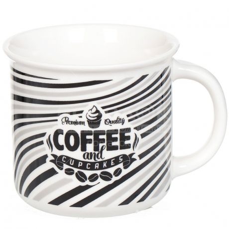 Кружка керамическая Кофе полосы дизайн 1 Y6-2274 I.K, 350 мл