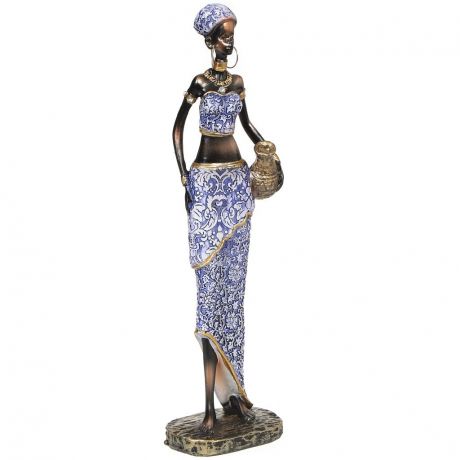 Фигурка декоративная Африканка в синем платье Y6-2103 I.K, 34 см