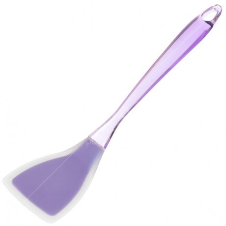 Лопатка кулинарная Daniks YW-KT129P-2 фиолетовая силиконовая с прозрачной пластиковой ручкой