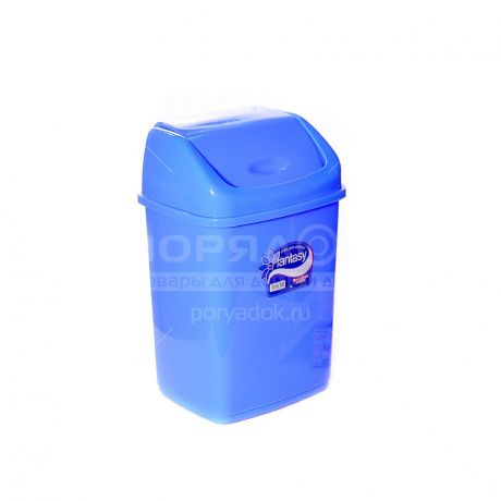 Мусорный контейнер, 10 л, с подвесной крышкой Dunya Plastik Slim 09402 голубой