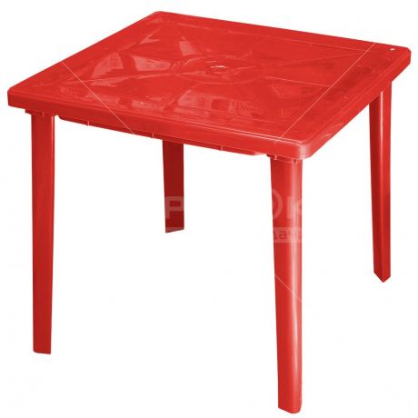Стол пластиковый квадратный Стандарт Пластик Групп красный, 80х80х71 см