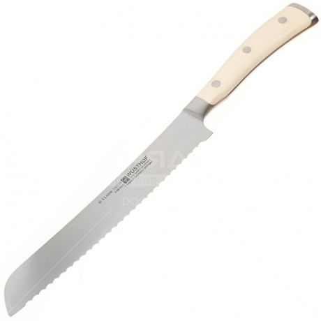 Нож кухонный стальной Wuesthof Ikon Cream White 4166-0/20 WUS для хлеба, 20 см