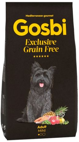 Gosbi Exclusive Grain Free Adult Mini беззерновой для взрослых собак маленьких пород с лососем и ягненком (7 кг)