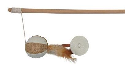 Trixie игрушка для кошек «Удочка с мячом и перьями», 50 см (1 шт)
