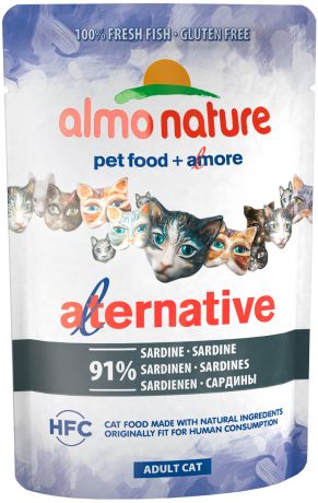 Almo Nature Cat Alternative для взрослых кошек с сардинами 55 гр (55 гр х 24 шт)