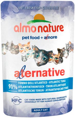 Almo Nature Cat Alternative для взрослых кошек с атлантическим тунцом 55 гр (55 гр х 24 шт)