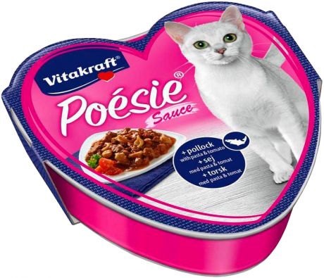 Vitakraft Poesie для взрослых кошек с сайдой пастой и томатами в соусе (85 гр х 15 шт)