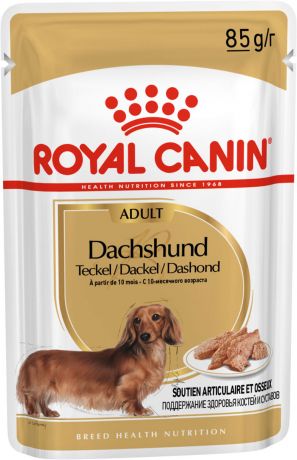 Royal Canin Dachshund Adult для взрослых собак такса паштет 85 гр (10 + 2 шт)