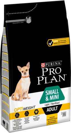 Purina Pro Plan Adult Dog Optiweight Small&mini Light/sterilised диетический для взрослых собак маленьких пород, кастрированных и стерилизованных собак с курицей и рисом (3 + 3 кг)