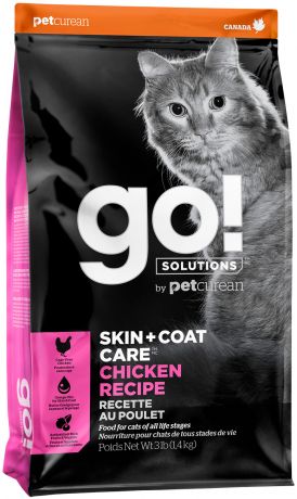 Go! Solutions Skin & Coat Care для кошек и котят с курицей, фруктами и овощами (3,63 + 3,63 кг)