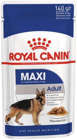 Royal Canin Maxi Adult для взрослых собак крупных пород в соусе 140 гр (8 + 2 шт)