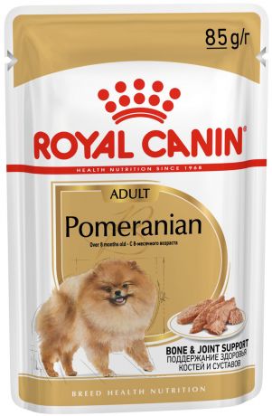 Royal Canin Pomeranian Adult для взрослых собак померанский шпиц паштет 85 гр (10 + 2 шт)