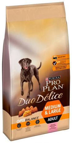 Purina Pro Plan Duo Delice Medium & Large Adult для взрослых собак всех пород с лососем и рисом (2,5 + 2,5 кг)