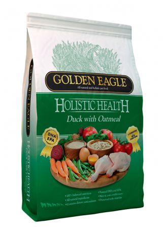 Golden Eagle Holistic Health Dog Adult Duck & Oatmeal для взрослых собак всех пород с уткой и овсянкой (2 + 2 кг)