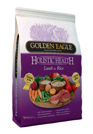 Golden Eagle Holistic Health Dog Adult Lamb & Rice для взрослых собак всех пород с ягненком и рисом (2 + 2 кг)