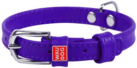 Ошейник кожаный для собак без украшений фиолетовый 12 мм 21 – 29 см Collar WauDog Glamour (1 шт)