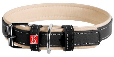 Ошейник кожаный для собак черный верх 15 мм 27 – 36 см Collar WauDog Soft (1 шт)