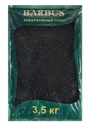 Грунт цветной кварц, черный премиум, 2 – 4 мм, Barbus, Gravel 029/3,5 (3,5 кг)