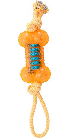 Игрушка для собак Triol Косточка с верёвкой термопластичная резина 13 см 36 см (1 шт)