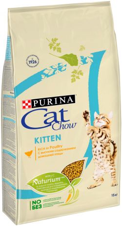 Cat Chow Kitten Rich In Poultry для котят, беременных и кормящих кошек с птицей (0,4 + 0,4 кг)