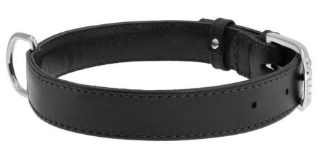 Ошейник кожаный для собак без украшений черный 20 мм 30 - 39 см Collar Glamour (30-39 см)