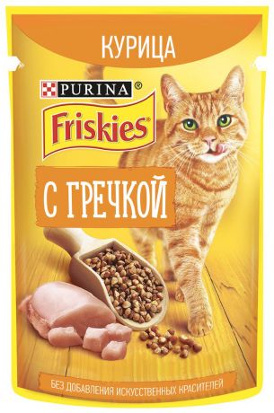 Friskies для взрослых кошек c курицей и гречкой в подливе 75 гр (75 гр)