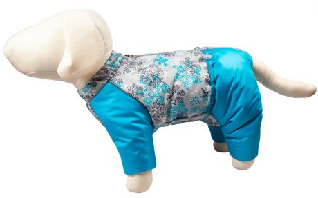 Osso Fashion комбинезон для собак маленьких пород на синтепоне Снежинка синий для мальчиков (37)