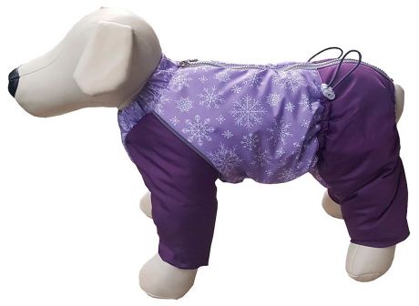 Osso Fashion комбинезон для собак маленьких пород Снежинка на синтепоне фиолетовый для девочек (25)