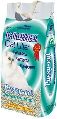 Pussy-cat океанический – Пусси-кэт наполнитель впитывающий для туалета кошек с ароматизатором (10 л)