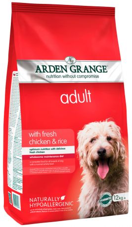 Arden Grange Adult Chicken & Rice для взрослых собак всех пород с курицей и рисом (2 кг)