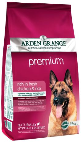 Arden Grange Premium для привередливых взрослых собак всех пород с курицей и рисом (12 кг)