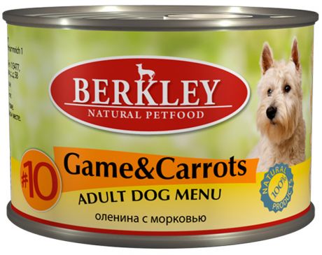 Berkley № 10 Adult Dog Game & Carrots для взрослых собак с олениной и морковью 200 гр (200 гр)