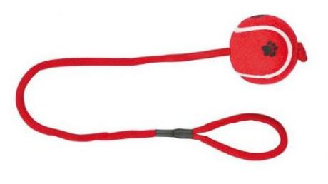 Trixie игрушка для собак "Теннисный мяч" на веревке (6,5 см/50 см)