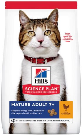 Hill’s Science Plan Feline Mature Adult 7+ Chicken для пожилых кошек старше 7 лет с курицей (0,3 кг)