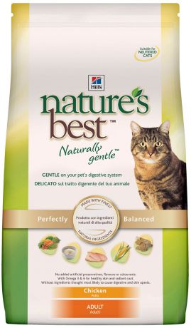 Hill’s Feline Nature’s Best Adult Chicken для взрослых кошек с курицей и овощами (2 кг)