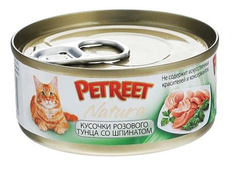 Petreet Natura для взрослых кошек с тунцом и шпинатом 70 гр (70 гр)