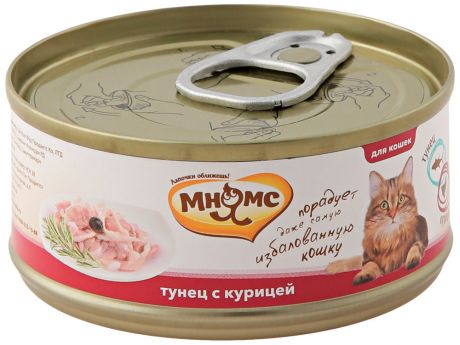 мнямс для взрослых кошек с тунцом и курицей в желе 70 гр (70 гр)