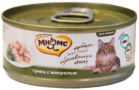 мнямс для взрослых кошек с тунцом и макрелью в желе 70 гр (70 гр)