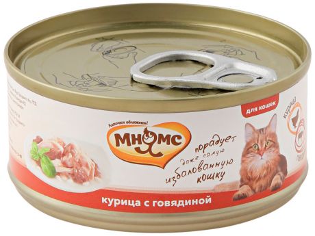 мнямс для взрослых кошек с курицей и говядиной в желе 70 гр (70 гр)