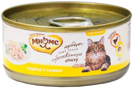 мнямс для взрослых кошек с курицей и сыром в желе 70 гр (70 гр)