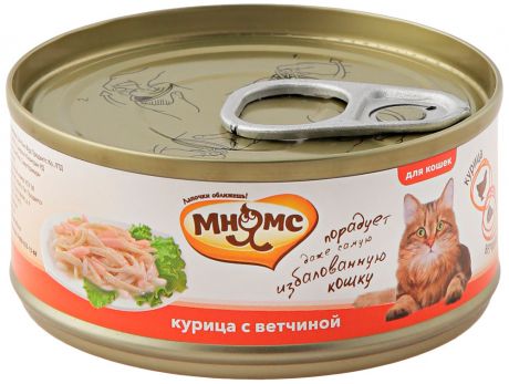 мнямс для взрослых кошек с курицей и ветчиной в желе 70 гр (70 гр)