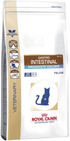 Royal Canin Gastro Intestinal Moderate Calorie Gim35 для взрослых кошек при заболеваниях желудочно-кишечного тракта с умеренным содержанием энергии (0,4 кг)