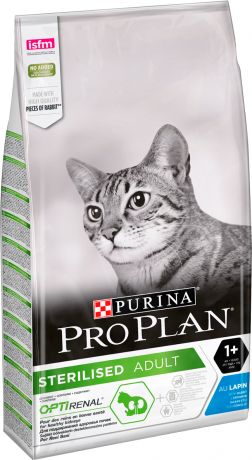 Purina Pro Plan Cat Optirenal Sterilised Rabbit для взрослых кастрированных котов и стерилизованных кошек с кроликом (10 кг)