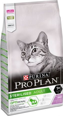 Purina Pro Plan Cat Optirenal Sterilised Turkey для взрослых кастрированных котов и стерилизованных кошек с индейкой (10 кг)